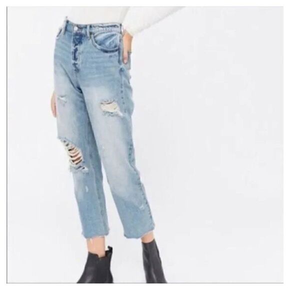 BDG Denim - BDG Urban Outfitters Slim Straight Classic Distressed Hidden Button Fly Jeans 26